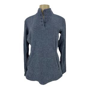 Duluth Trading Small Women Frost Lake Fleece Pullover 1/4 Snap Sweatshirt 15-50k